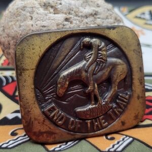 End of the Trail Vintage Belt Buckle
